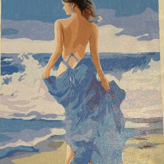 "Woman on the Beach" Framed Paint By Number 16"x20"