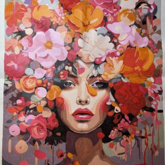 "Flowered Headdress" Framed Paint By Numbers  16" x20"