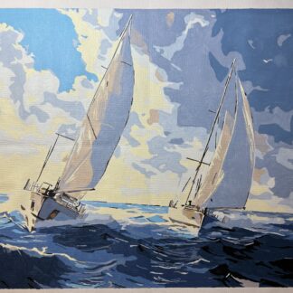 "Sailing" Framed Paint By Number 16" x 20"