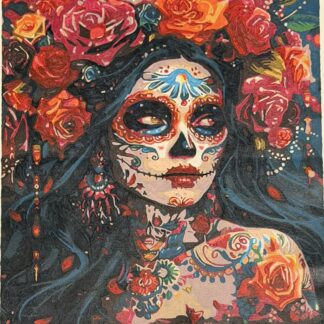 "Day of the Dead" Framed Paint By Number  16" x 20" SOLD